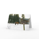 Horse and Blanket Snow Scene Card