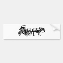 Horse and Buggy Bumper Sticker