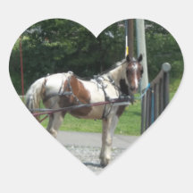 Horse and Buggy Heart Sticker