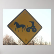Horse and Buggy Road Sign Print