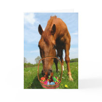 Horse and Easter Basket Greeting Cards
