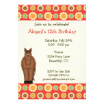 Horse and Flowers Birthday Invitation for Girls