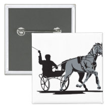 Horse and Jockey Harness Racing Pinback Buttons