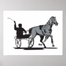 Horse and Jockey Harness Racing Print