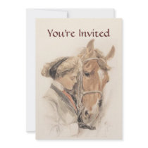 Horse and Lady Vintage Party Invitation