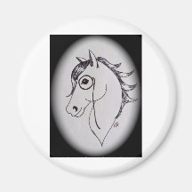 Horse and monocle fridge magnets