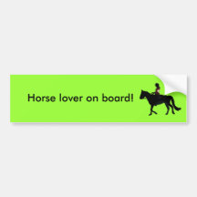 Horse and rider silhouette bumper sticker