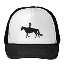 Horse and rider silhouette mesh hat