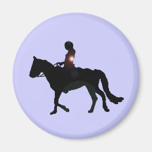 Horse and rider silhouette refrigerator magnet
