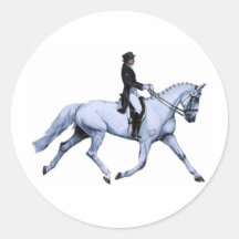 Horse Art EXTREME DRESSAGE Round Stickers