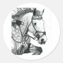 Horse Art EXTREME EVENTING Round Sticker