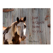 Horse & Barnwood Postcard- cutomize