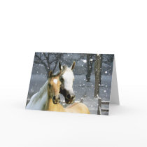 Horse Buddies In The Snow Greeting Card