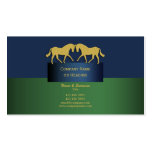 Horse business marketing blue gold green business card template