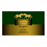 Horse business marketing gold green business cards