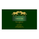 Horse business marketing green gold business card templates