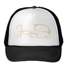 Horse Carriage in Swish Drawing Style Trucker Hat