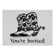 Horse Cowboy Boots Invitation