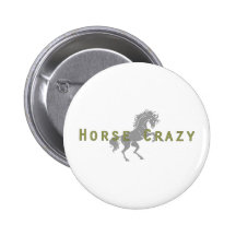 Horse Crazy Pinback Button