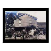 Horse Drawn Buggy with Wood Wheels Postcard