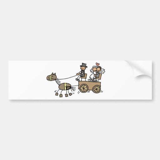 Horse Drawn Carriage For Weddings Bumper Stickers