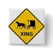 Horse-drawn Vehicle Crossing Highway Sign Button