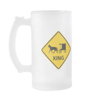 Horse-drawn Vehicle Crossing Highway Sign Coffee Mugs