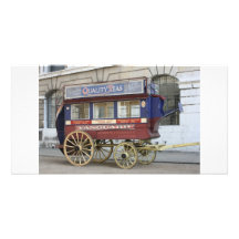 Horse drawn vintage bus, London Personalized Photo Card