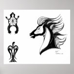 "Horse, Frog and Heron" by Jeff Camden Poster