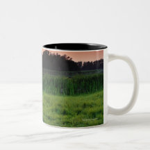 Horse Grazing in Field at Sunset Near Edmonton, Coffee Mug