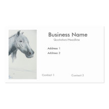 Horse head monochrome painting business cards