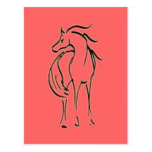 Horse Illustration Postcard