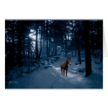 Horse in a Blue Wood: Card