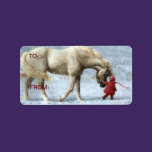 Horse in Snow Gift Stickers labels