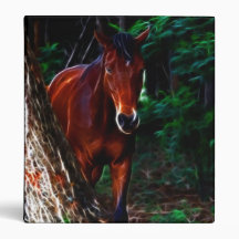 Horse in the forest binder