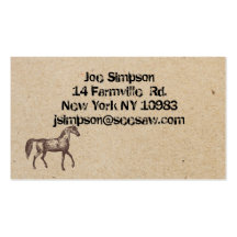 horse ink stamped business cards