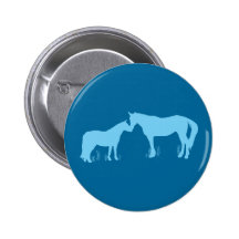 Horse Kisses (Aqua) Pinback Buttons