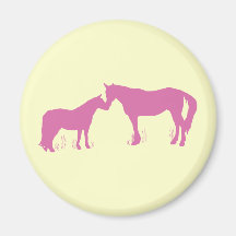 Horse Kisses (Dk. Pink) Magnets