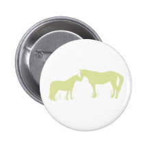 Horse Kisses (Green) Pinback Buttons