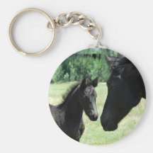 Horse love between mom and her baby foal key chains