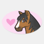 Horse Love Oval Stickers