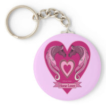 Horse Lovers Heart Key Chain
