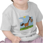 Horse Mascot Character On A Meadow Tees