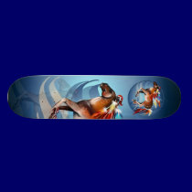 Horse N Bright Feathers Skateboard skateboards