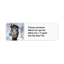 Horse Nose Knows! Funny Smiling Horse Return Address Labels