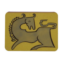 Horse (pen, ink & gouache on paper) rectangular magnets