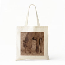 Horse Photograph in Sepia Canvas Bag