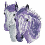 Horse Profile Pair Embroidered Hooded Sweatshirt