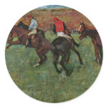 Horse Race Before The Start By Edgar Degas Round Stickers