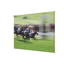 horse race stretched canvas print